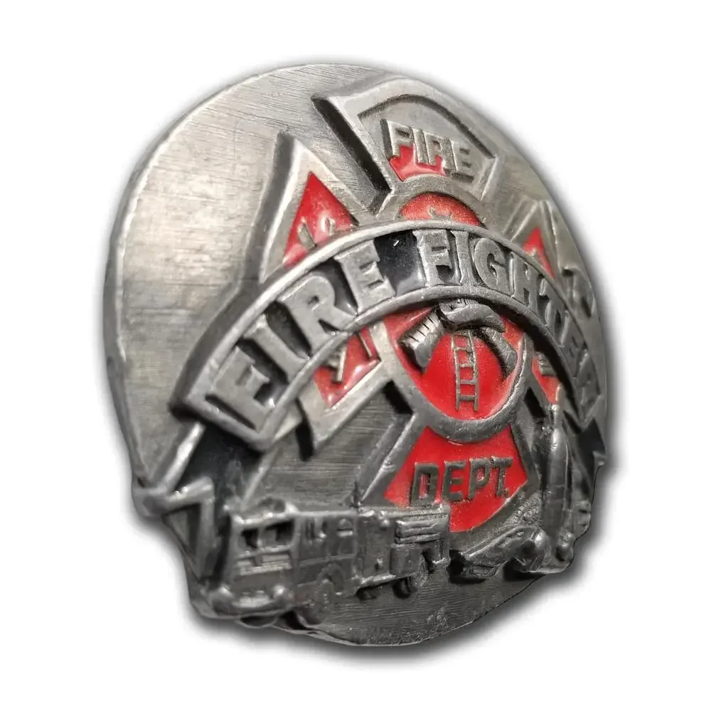 Vintage Belt Buckle‎ Pewter 1991 Fire Department Fire Fighter USA Made Siskiyou
